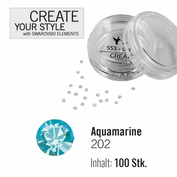 SWAROVSKI ELEMENTS SS3 - Aquamarine – sommernail