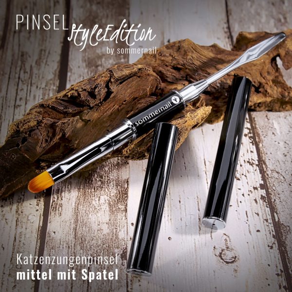 Katzenzungenpinsel - mittel mit Spatel - StyleEdition – sommernail