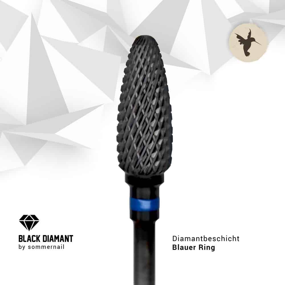 SN-BlackDiamant-blauerRing Black Diamant Fräser Bit - FLAME Blauer Ring – sommernail