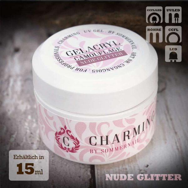 CHARMING - GELACRYL - Camouflagegel - Nude Glitter - 15ml – sommernail
